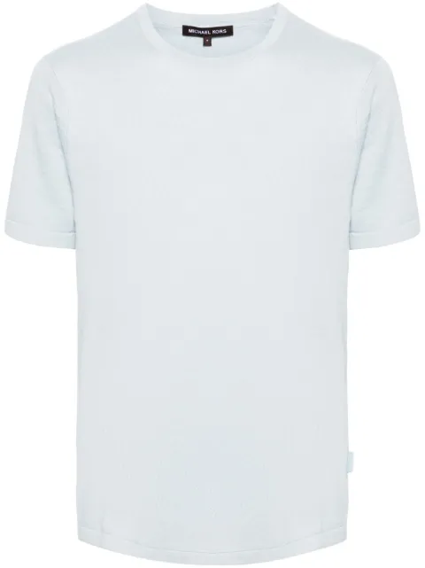 Michael Kors round-neck ribbed-knit T-shirt Blue CB9608V687