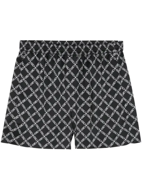 Michael Michael Kors Empire logo-print satin shorts Black MS430MKE74