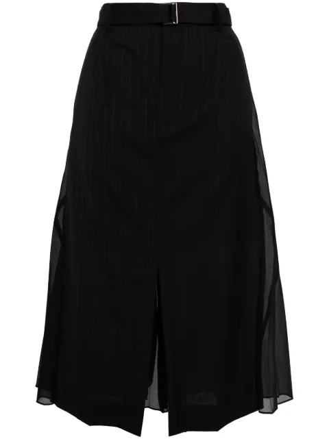 sacai Prince of Wales check midi skirt Black 2407276