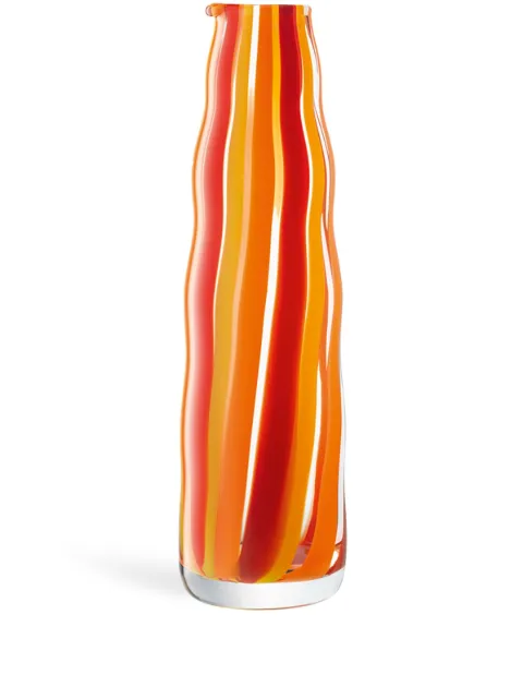 LSA International Folk striped glass vase (30cm x 8cm) Red G177436645