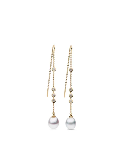 AUTORE MODA Portia crystal-embellished pearl drop earrings Gold 9358762005049