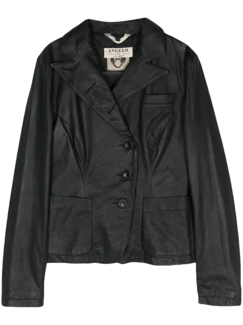 A.N.G.E.L.O. Vintage Cult 2000s leather single-breasted blazer Black ANG350PAC