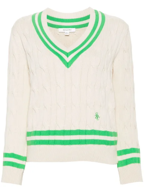 Sporty & Rich cable-knit cotton jumper White WS011S414SC