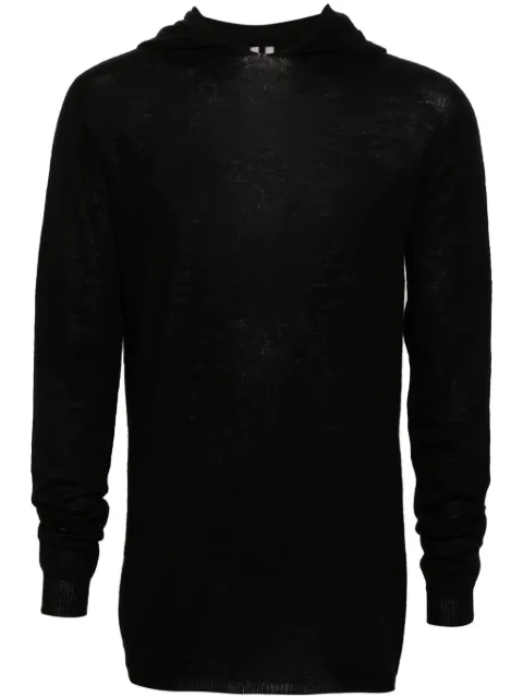 Rick Owens fine-knit virgin wool hoodie Black RU01D3623M