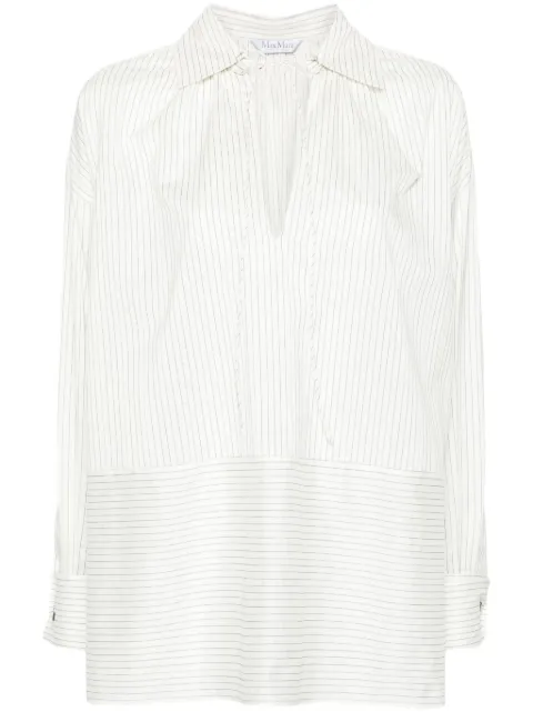 Max Mara pinstriped spread-collar shirt White 1119103260