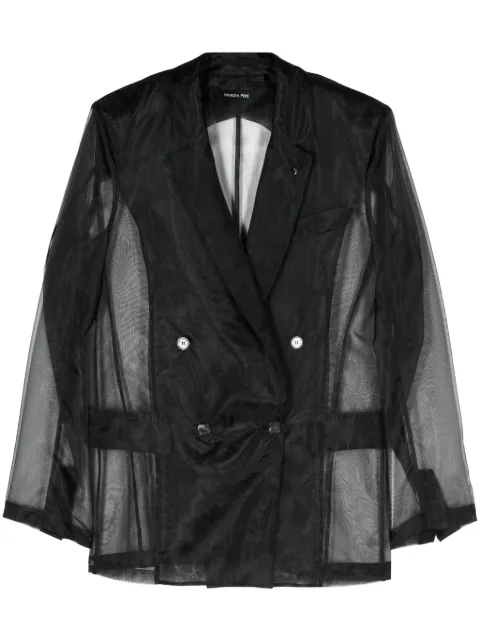 Patrizia Pepe sheer double-breasted blazer Black 5ST743A021
