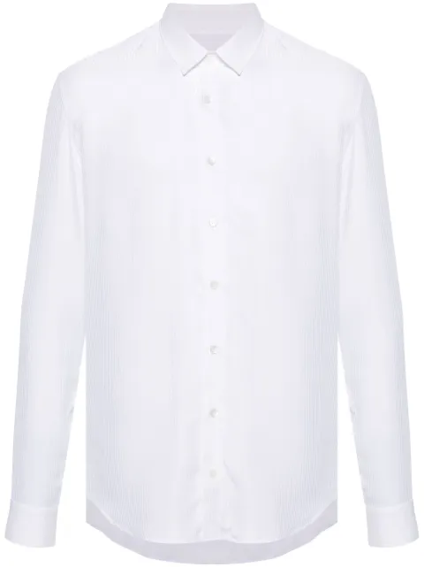 Patrizia Pepe long-sleeve striped-jacquard shirt White 5C0310A093J