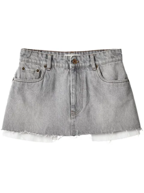 Miu Miu logo-embroidered denim miniskirt Grey GWD278S23113LF