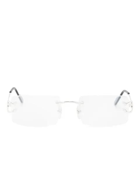 Cartier Eyewear C rectangle-frame glasses Silver CT0488O