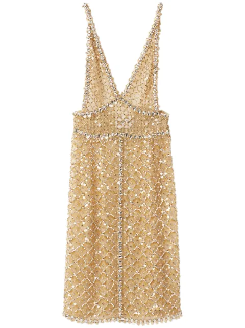 Miu Miu bead-embellished organza midi dress Gold MF5201SOOO1370