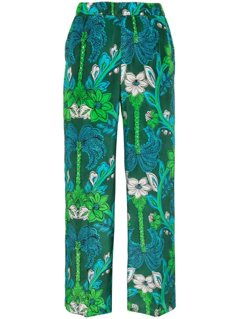 P.A.R.O.S.H. Stelo floral-print trousers Green STELOD230260