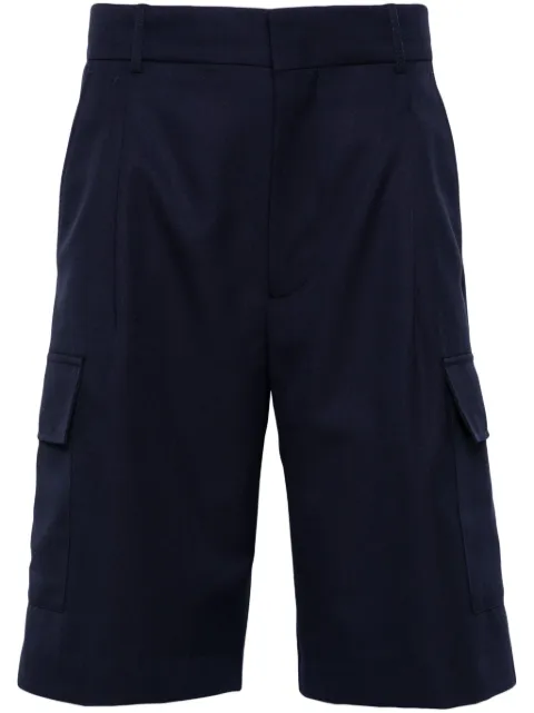 Drôle De Monsieur mid-rise twill cargo shorts Blue DBS133PL127NY