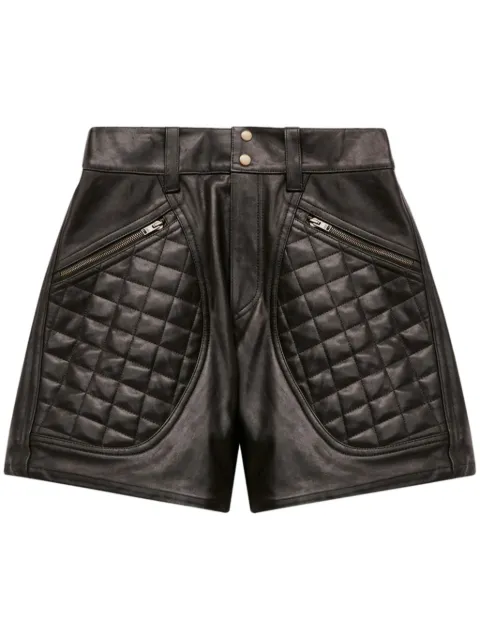 ISABEL MARANT Candice leather shorts Black SH0172FBB3B02I