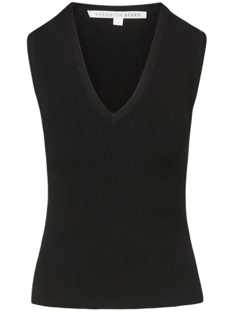 Veronica Beard Sid ribbed-knit top Black 2308KS1290309