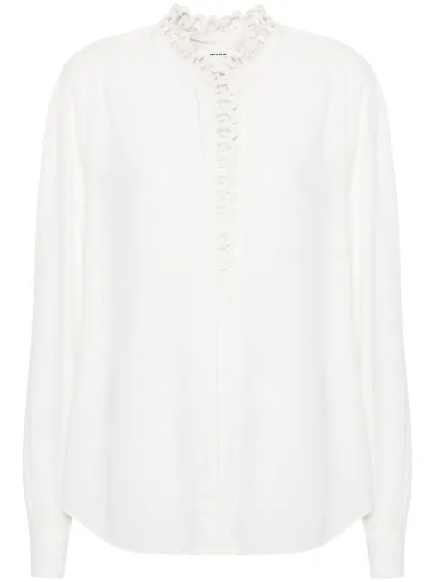 MARANT ÉTOILE Estela broderie anglaise-trim shirt White HT0440FAB3J05E