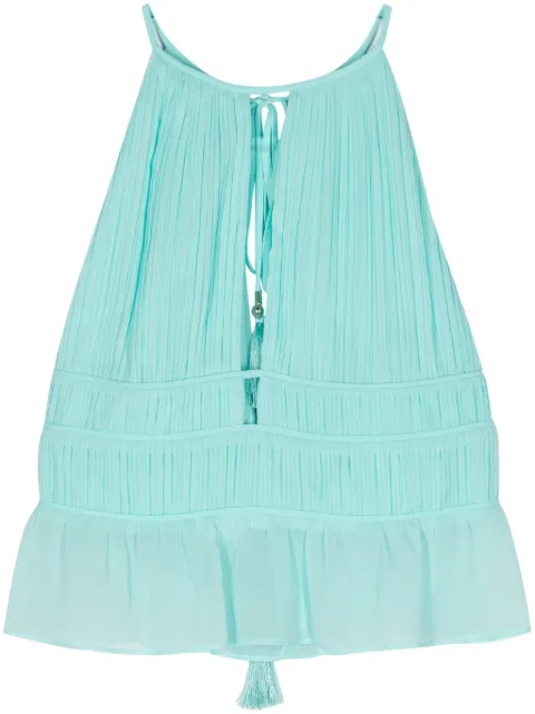 Patrizia Pepe pleated sleeveless top Blue 2C1540A061
