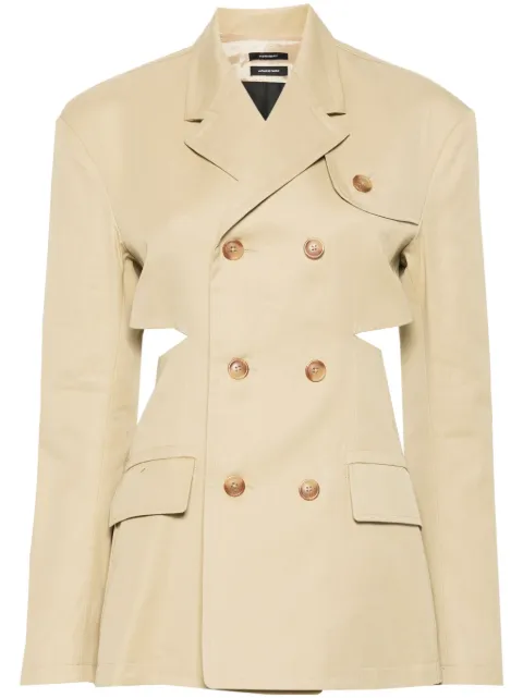 R13 double-breasted open-back blazer Neutrals R13WR257R318B