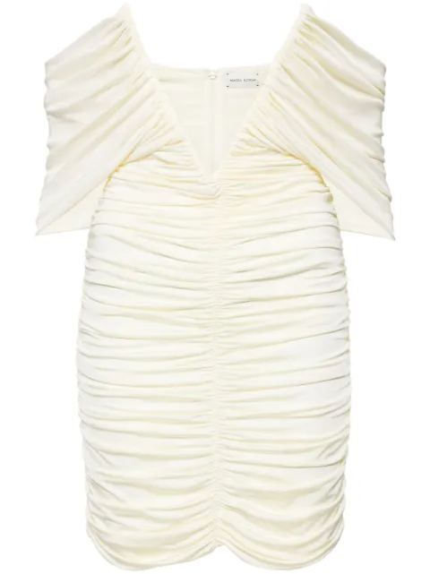 Magda Butrym V-neck ruched minidress Yellow 141424