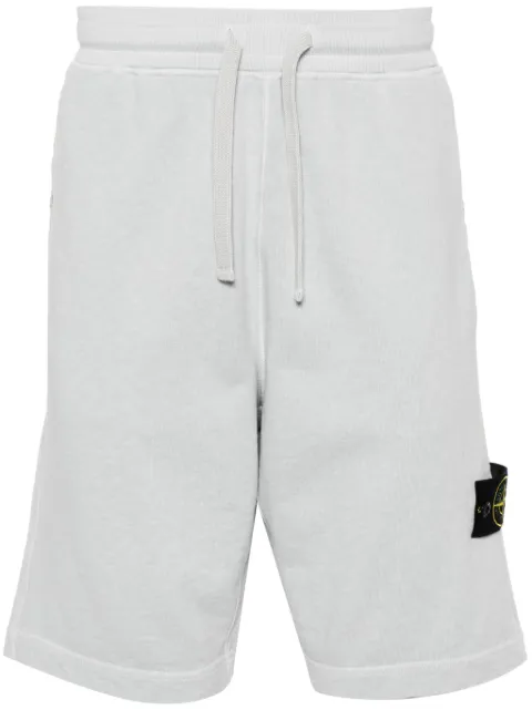 Stone Island Compass-badge cotton track shorts Blue 801563460
