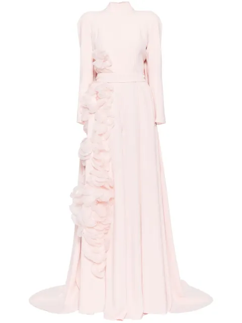 Saiid Kobeisy organza-flowers kaftan jumpsuit Pink CAPS2410
