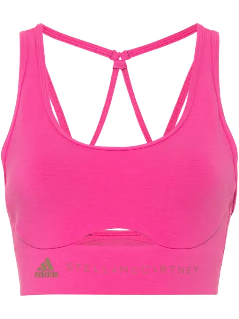 adidas by Stella McCartney logo-print cut-out top Pink IT5718