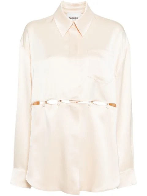 Nanushka Maxon satin blouse Neutrals NW24RSSH00971