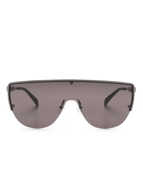 Alexander McQueen Eyewear skull-stud shield-frame sunglasses Black AM0457S