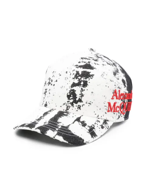Alexander McQueen abstract-print cotton hat White 7820574105Q