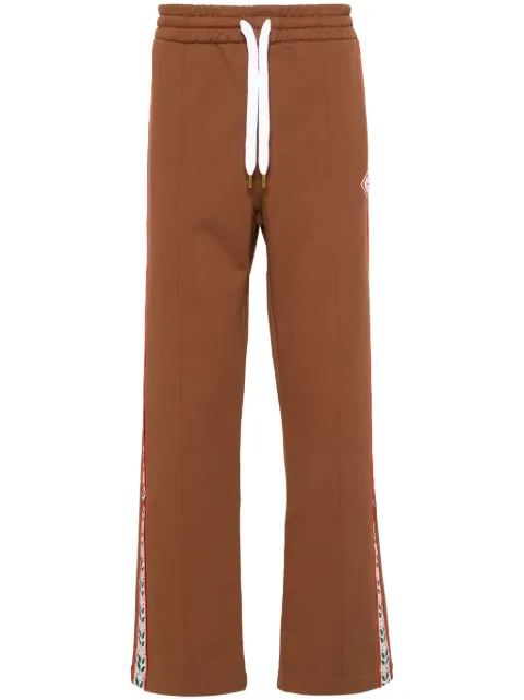 Casablanca logo-patch organic cotton track pants Brown MS24JTR051