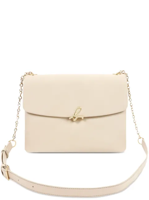 agnès b. logo-plaque leather crossbody bag Neutrals P240VCV0