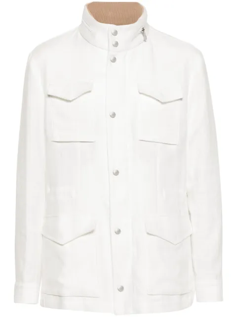 Eleventy linen field jacket White I75GBTI21TES0I100