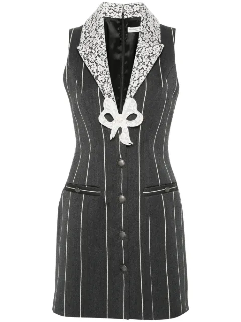Alessandra Rich sleeveless pinstripe mini dress Grey FABX3612F42461199