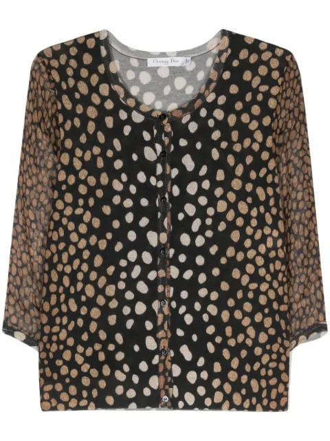 Christian Dior Pre-Owned 2000s leopard-print knitted cardigan Black DIO280KV