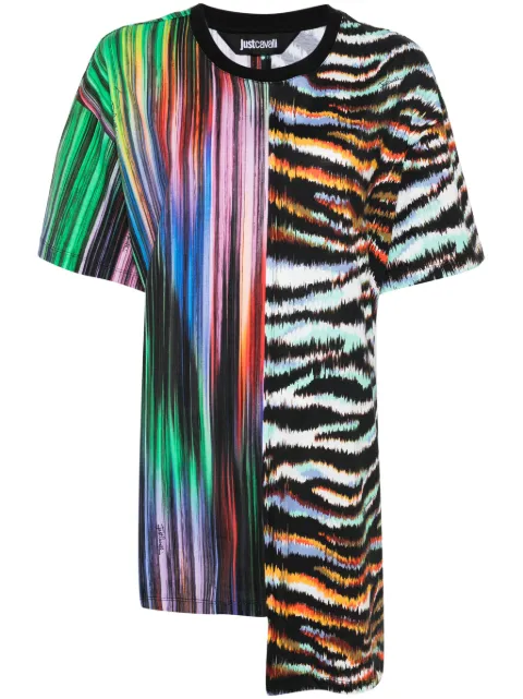 Just Cavalli contrasting-striped T-shirt Black 76PAOE02CJ110