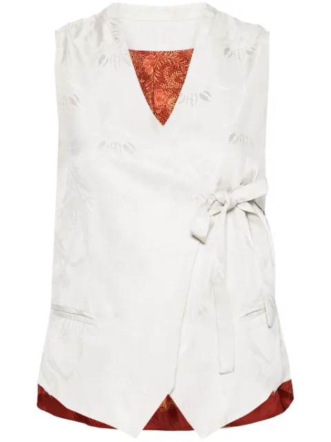 IBRIGU jacquard tie-fastening waistcoat White 11IB010