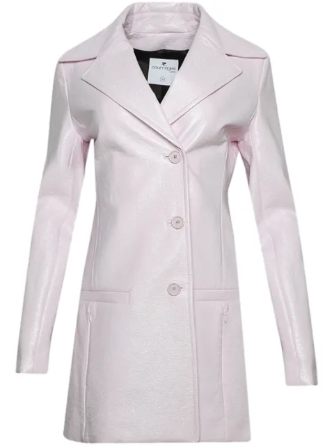 Courrèges Heritage Vinyl faux leather coat Pink 423CMA122VY0014