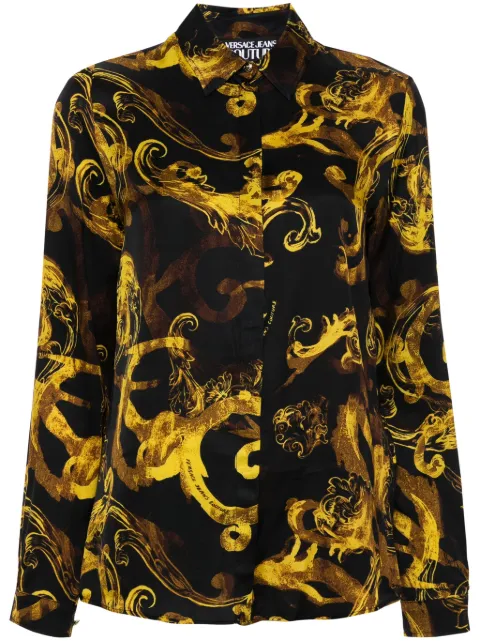 Versace Jeans Couture Watercolour Couture-print shirt Black 76HAL201NS407