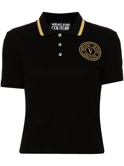 Versace Jeans Couture V-Emblem piqué polo shirt Black 76HAGT08CJ01T