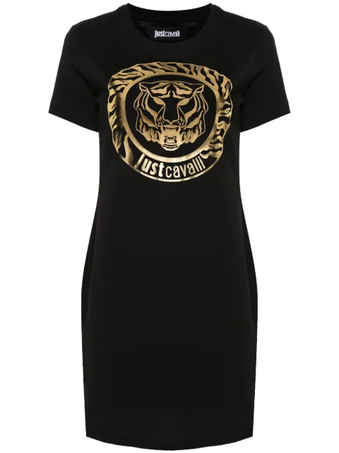 Just Cavalli tiger head-print T-shirt dress Black 76PAOG12CJ300