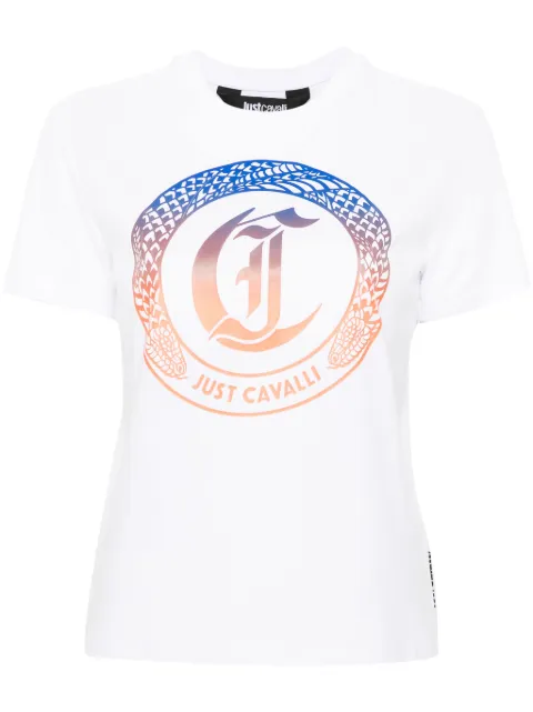 Just Cavalli logo-print cotton T-shirt White 76PAHG04CJ300