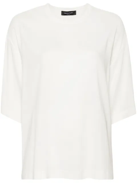 Fabiana Filippi chiffon-crepe T-shirt White TPD274F096D646