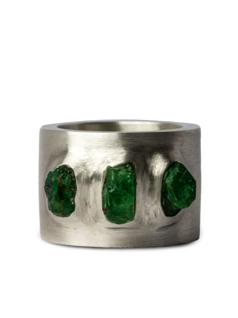 Parts of Four Sistema garnet sterling-silver wide ring Silver 200129MAGAR