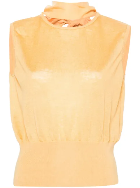 Fabiana Filippi sleeveless V-back top Yellow MAD274F523H495