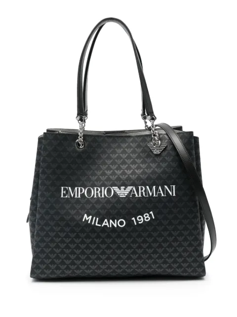 Emporio Armani logo-print tote bag Black Y3D158YWS0E