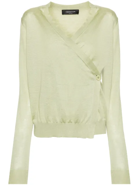 Fabiana Filippi wrap-design knitted top Green MAD274F524D6640000