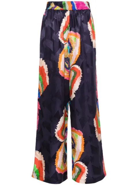 Rianna + Nina Melina jacquard silk trousers Blue PAPMS241PSARAKI