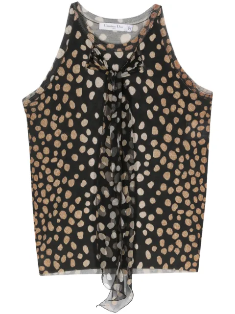 Christian Dior Pre-Owned 2000s leopard-print knitted tank top Brown CHDI320KB