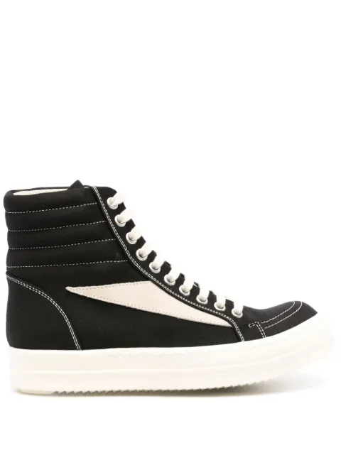 Rick Owens DRKSHDW High Vintage cotton sneakers Black DS01D1810NDKLVS