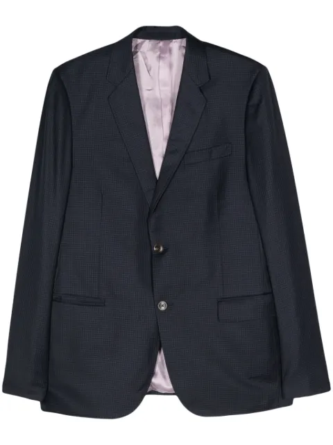 Gucci Pre-Owned 2000s windowpane-patterned wool blazer Blue GUC520KD