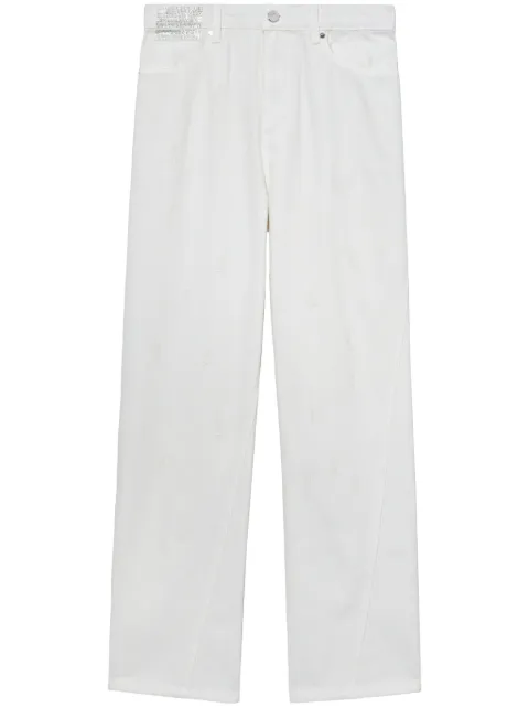 tout a coup rhinestone-embellished straight-leg cotton jeans Neutrals S103BR4